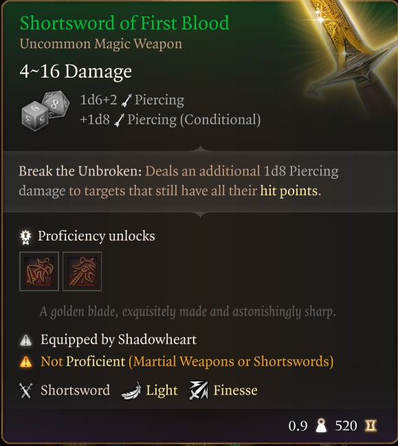 shortsword of first blood