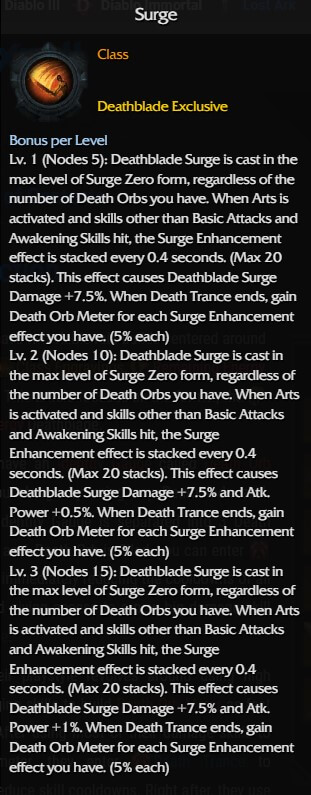 deathblade surge engraving