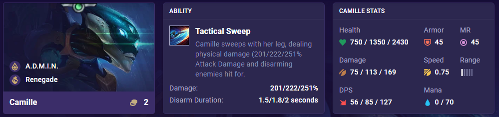 2bce99f3-tft-set-8-camille-ability-stats TFT Set 8 Camille Ability Stats