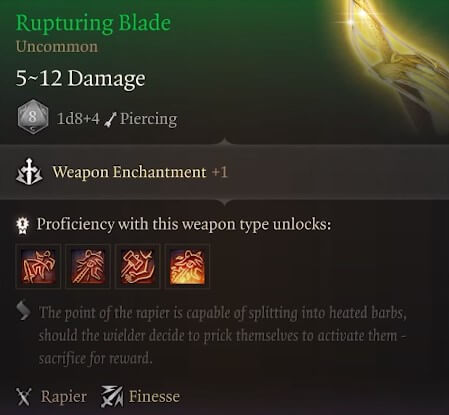 rupturing blade