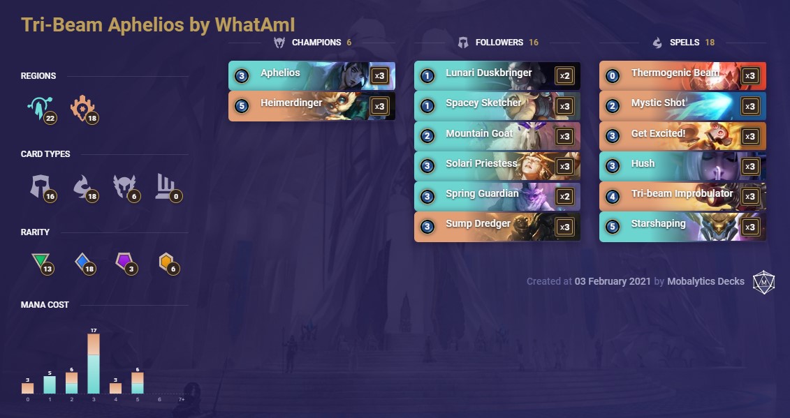 Tri-Beam Aphelios (LoR deck)