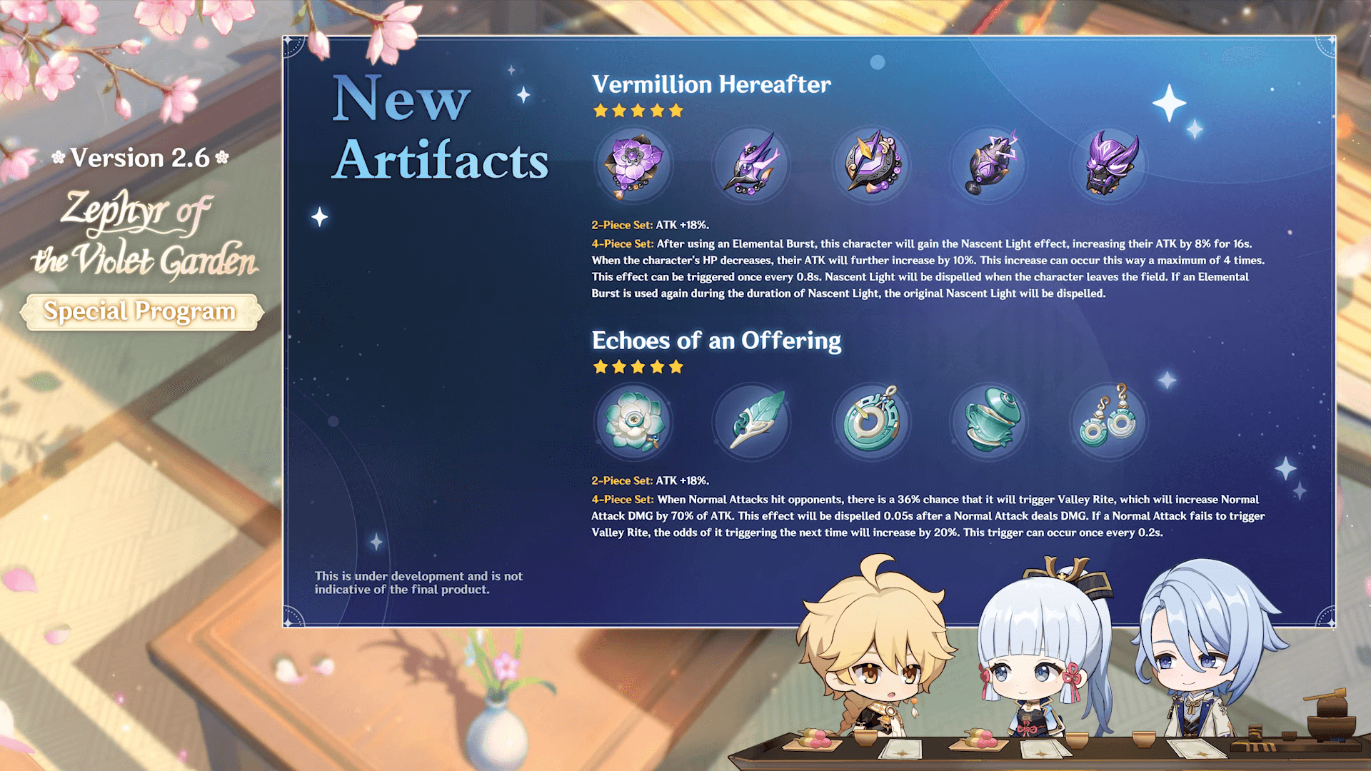 Genshin Impact 2.6 New Artifacts