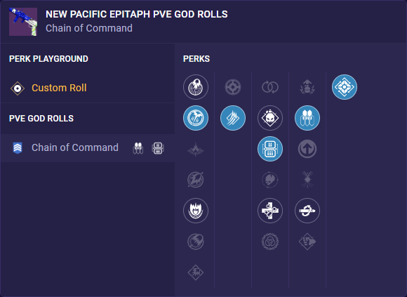 new pacific epitath pve god rolls