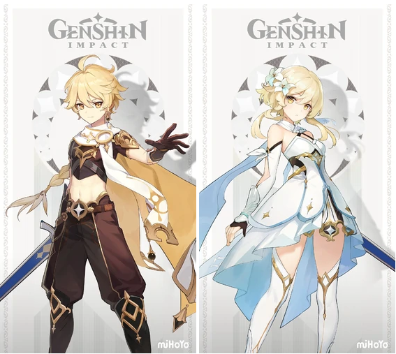 Genshin Impact Aether and Lumine Card