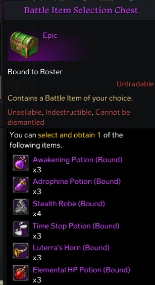 battle item selction chest example (lost ark)