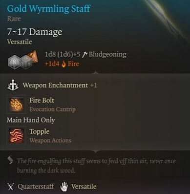 gold wyrmling staff