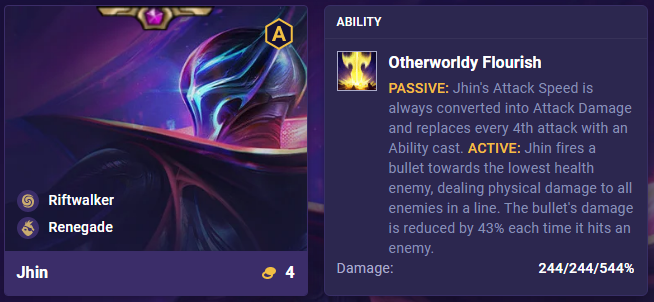 TFT Set 8.5 Jhin Ability