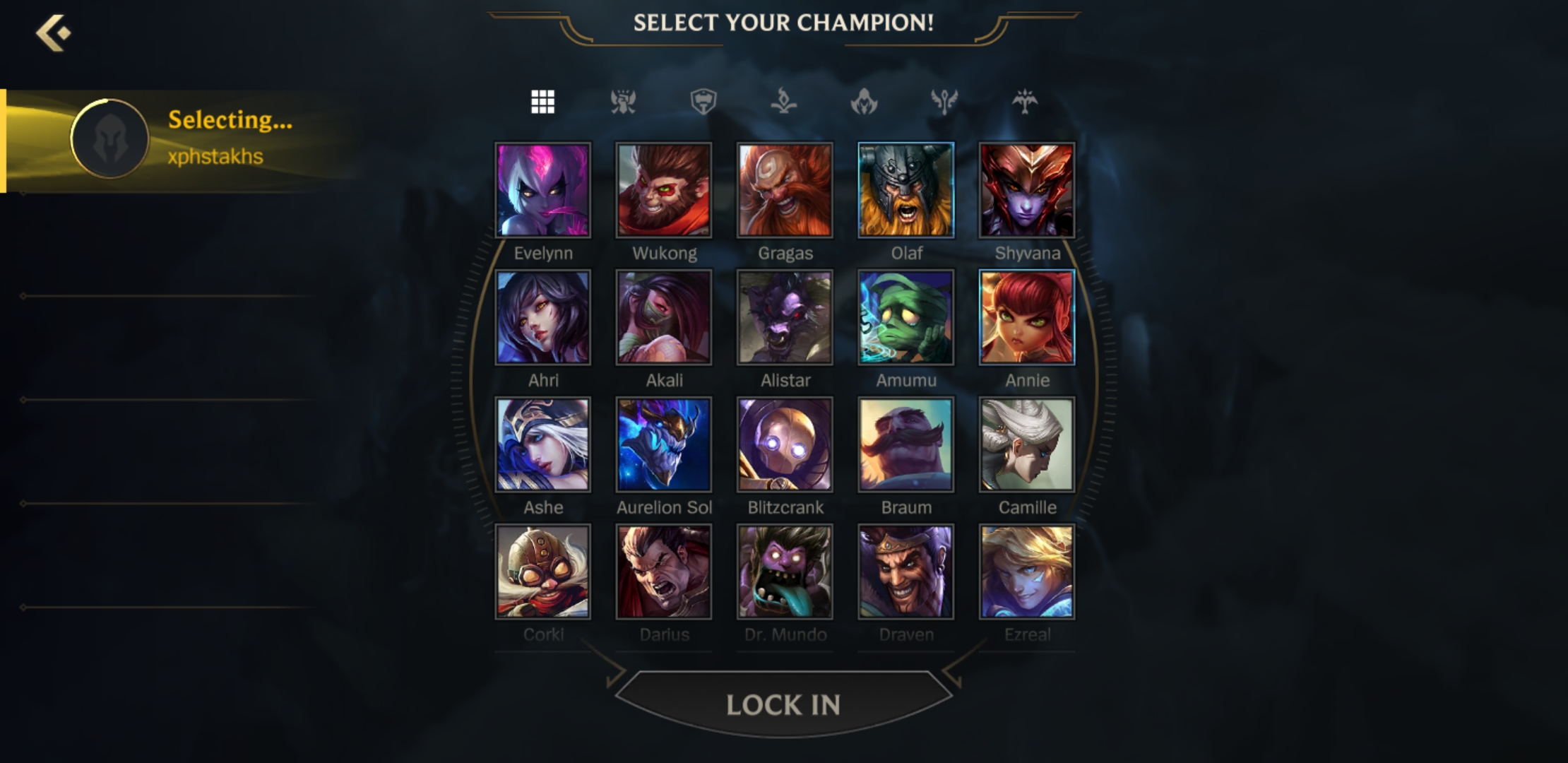 Wild Rift champ select