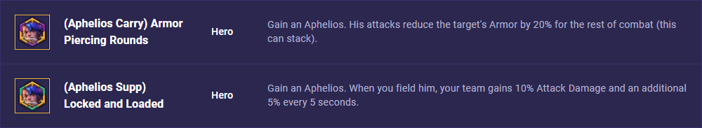 TFT Set 8 Aphelios Hero Augments