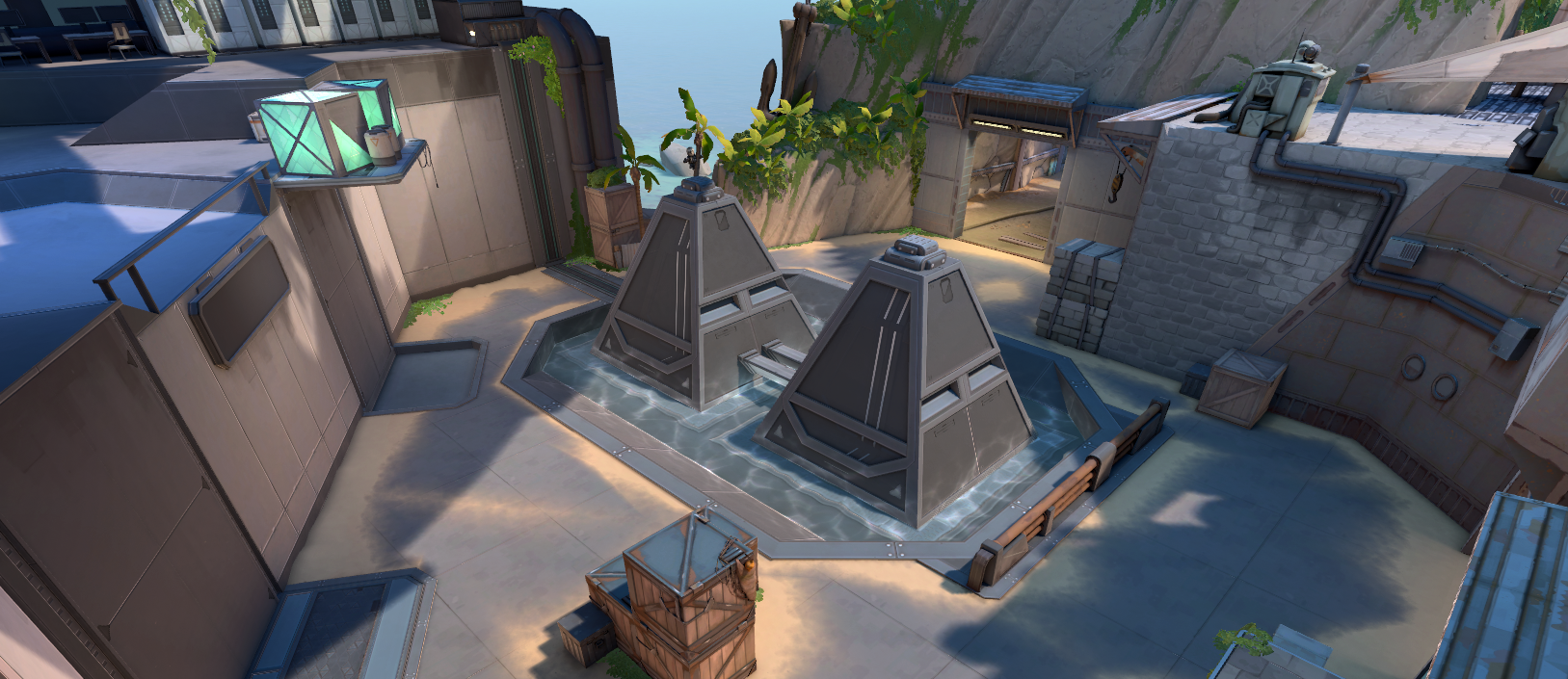 Valorant Breeze map two pyramids A Site