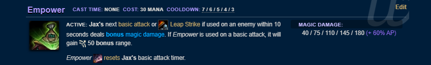 Jax W LoL Wiki