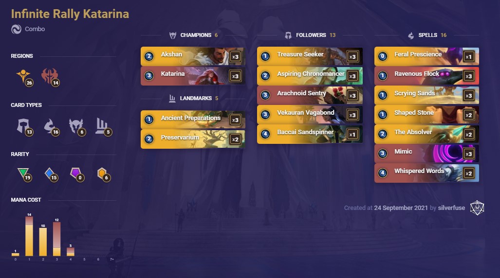 Infinite Rally Katarina (LoR Deck)