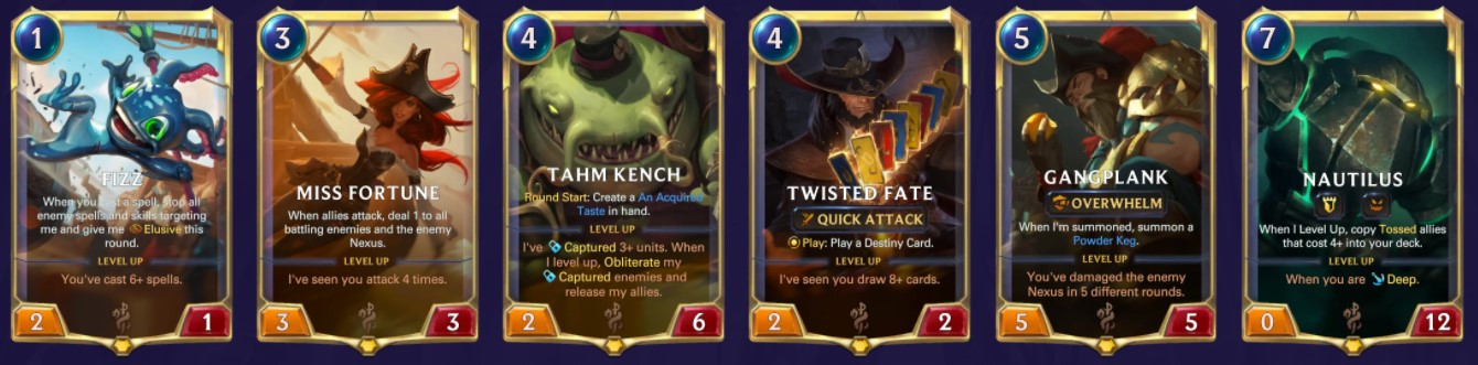 All Bilgewater champions (LoR)