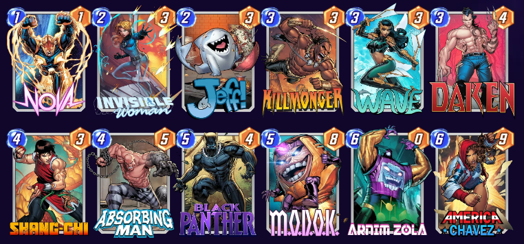 Marvel Snap Daken Deck