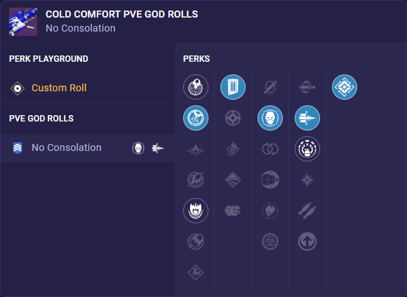 cold comfort pve godrolls