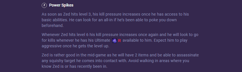 Zed power spikes counter