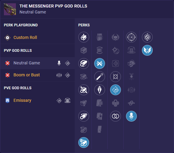 the messenger pvp god rolls