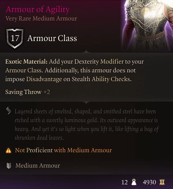 armour of agility