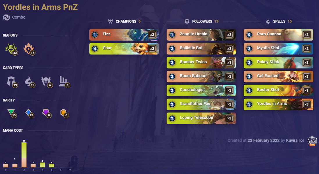 Yordles in Arms PnZ (LoR Deck)