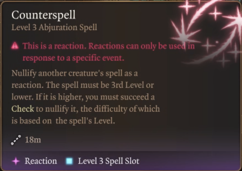 BG3 counterspell