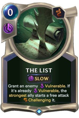 The List (LoR Card)