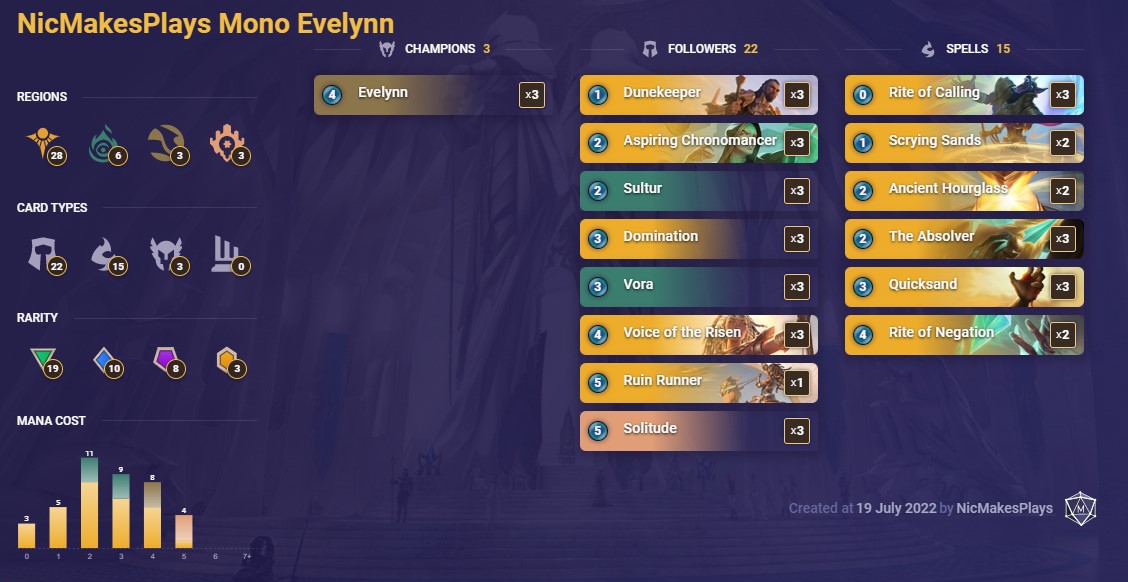 bfa91a0b-nicmakesplays-mono-evelynn-lor-deck NicMakesPlays Mono Evelynn (LoR Deck)
