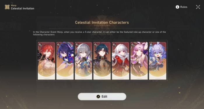 Celestial Invitation Characters