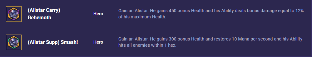 TFT Set 8 Alistar Hero Augments
