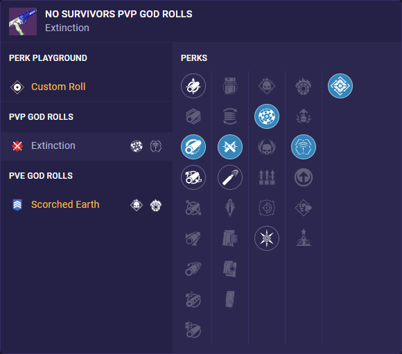 no survivors pvp god rolls