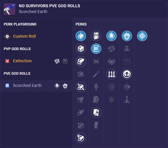 no survivors pve god rolls