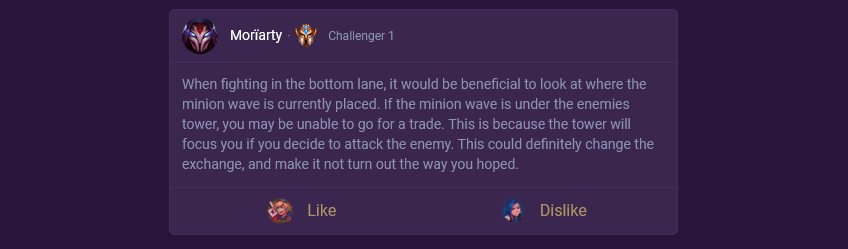 Challenger Coach Advice