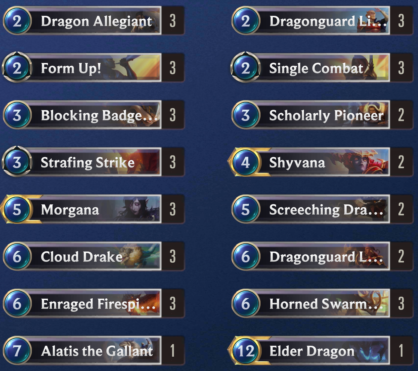 Elder Morgana Shyvana lor deck