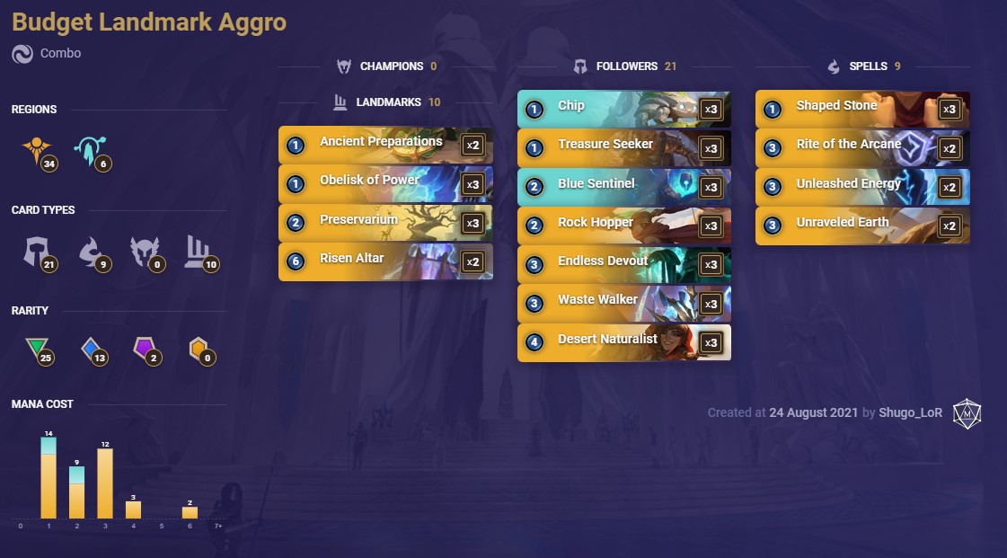 Budget Landmark Aggro (LoR Deck)