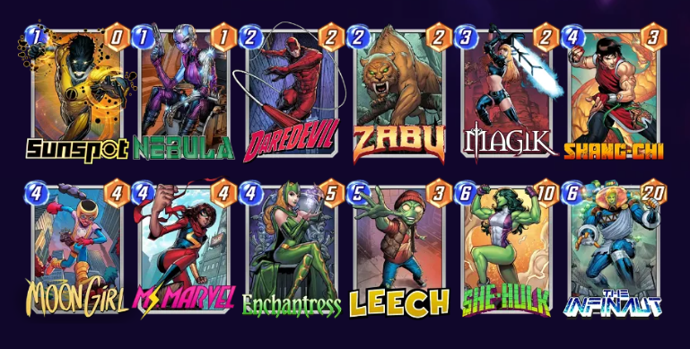 Marvel Snap Power Couple She-Hulk Moon Girl Deck