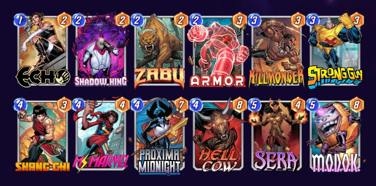 Marvel Snap Proxima Midnight Midrange Deck