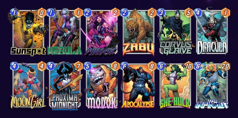Marvel Snap Proxima Moon Girl She-Hulk Deck