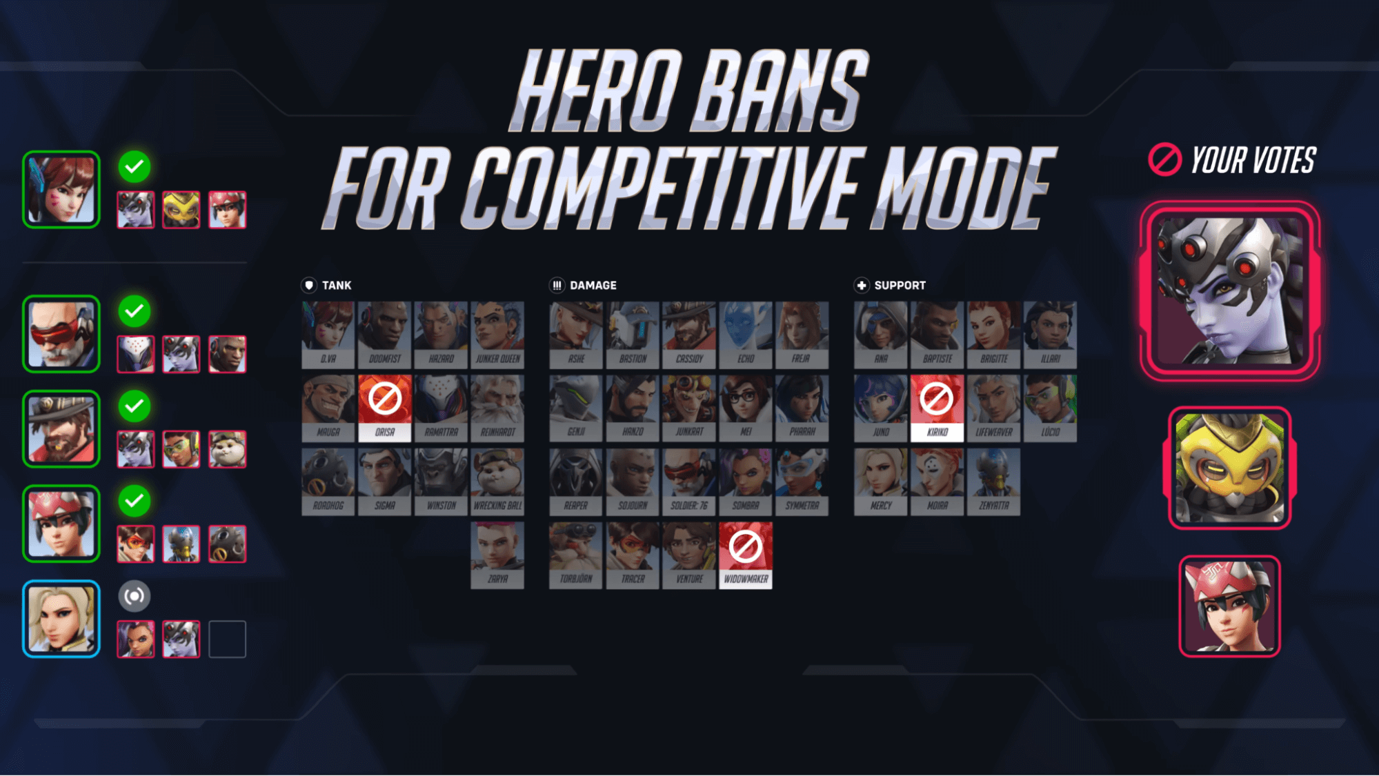 ow2-bans-page Hero bans for competitive mode