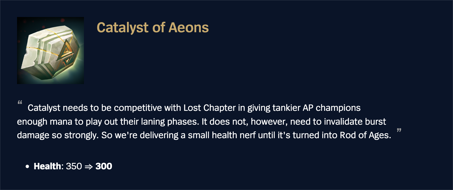 Patch 25.21 Catalyst of Aeons