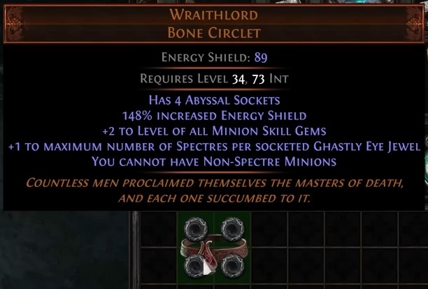 Path of Exile Necropolis Unique Wraithlord