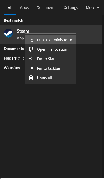 run as administrator
