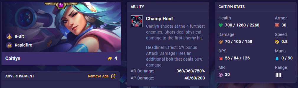 TFT Set 10 Caitlyn 14.1