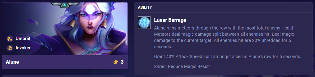 TFT Set 11 Ability Alune