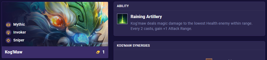 TFT Set 11 Ability Kog'Maw