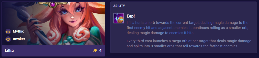 TFT Set 11 Ability Lillia