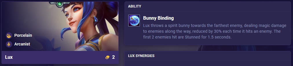 TFT Set 11 Ability Lux