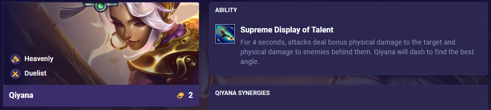 TFT Set 11 Ability Qiyana