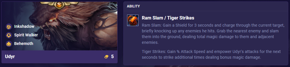 TFT Set 11 Ability Udyr