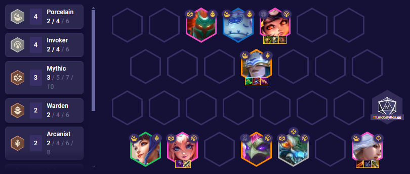 TFT Set 11 Porcelain Invoker Ashe Team Comp 14.8