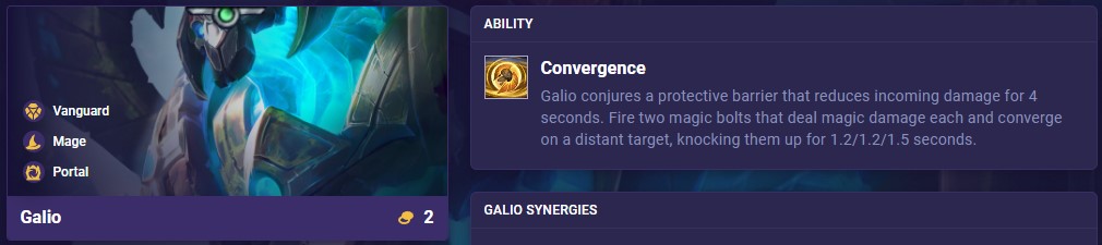TFT Set 12 Galio Ability