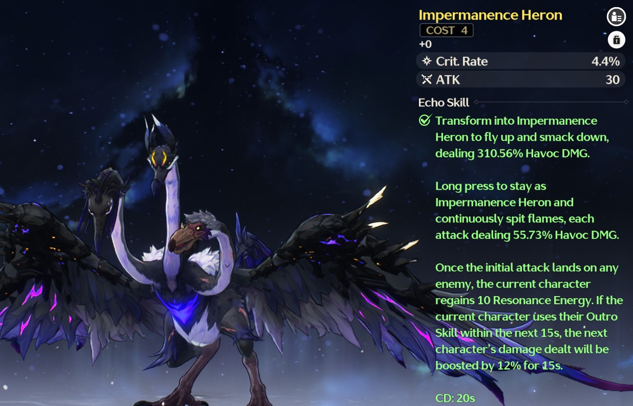 Wuthering Waves Impermanence Heron